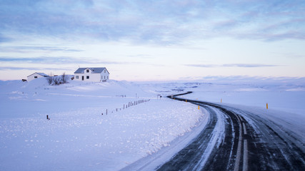Paysage islandais en hiver