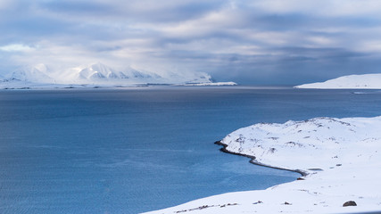 Embouchure du fjord Eyjafjörður en Islande