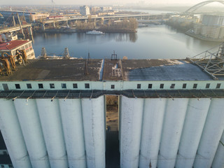 Aerial drone view. The elevator in Kiev.