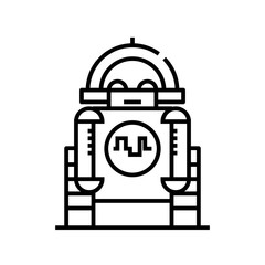 Robot line icon, concept sign, outline vector illustration, linear symbol.
