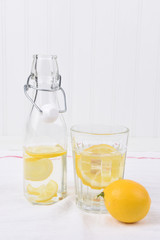Lemon Water on Linen Towel