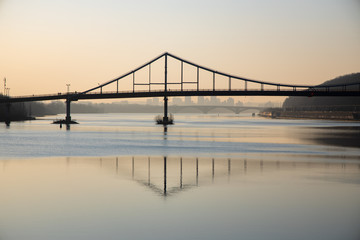 Sunrise over the Dnieper in Kiev.