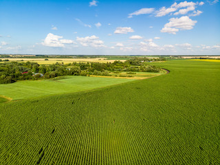 Beautiful rural landscape shot from above. Russia