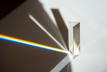 Transparent prism for light education expriments - obrazy, fototapety, plakaty