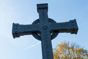 The first cross on the grave of Taras Shevchenko on Taras Hill (Chernecha Hora) in Kaniv, Ukraine...