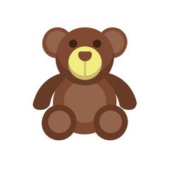 bear teddy child toy flat style icon