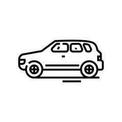 Minivan car line icon, concept sign, outline vector illustration, linear symbol.