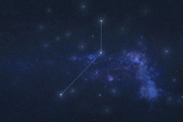Pictor Constellation in outer space. Artist constellation with constellation lines. Elements of this image were furnished by NASA  © ALEXANDR YURTCHENKO