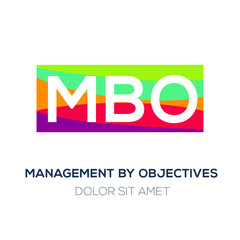 Obraz premium Creative colorful logo , MBO mean (management by objectives) .