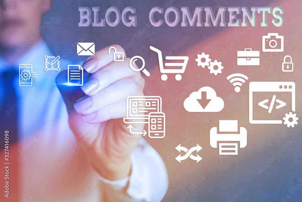 Poster handwriting text writing blog comments. conceptual photo space at the end of each post for a reader 