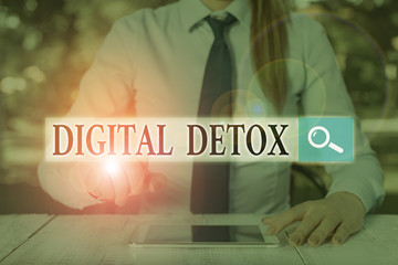 Word writing text Digital Detox. Business photo showcasing period of time during a demonstrating...