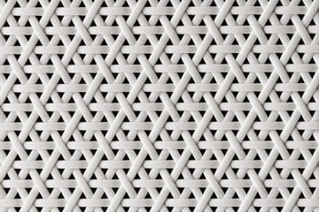 Seamless texture of a white plastic basket with abstract repeating patterns in the form of a cross or snowflakes background