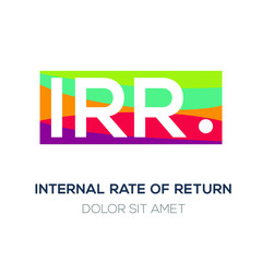 Creative colorful logo , IRR mean (internal rate of return) .