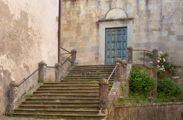 Stone steps leading up to a building