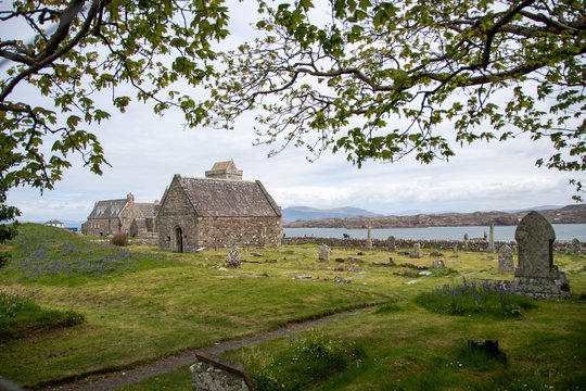 St Oran chapel and cemetery, Iona Inner Hebrides, Scotland, UK
