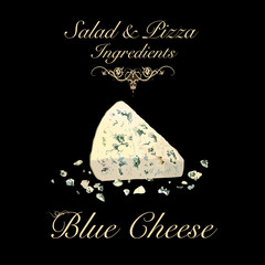Salad and pizza ingredients - blue cheese. Vector Illustration