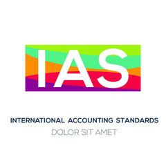 Creative colorful logo , IAS mean (international accounting standards) .