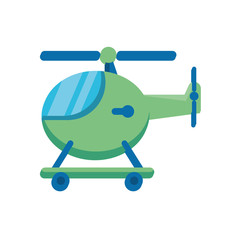 helicopter flying child toy flat style icon