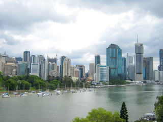 Fototapeta premium Skyline Brisbane Harbour w Queensland w Australii