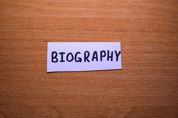The inscription. BIOGRAPHY.