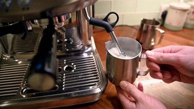 steaming milk for a perfect latte or cappuccino at home