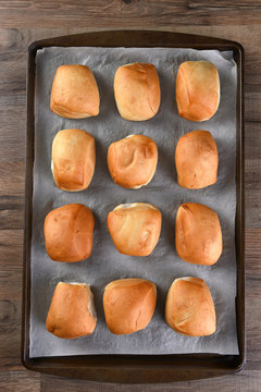 Dinner Rolls On Baking Sheet