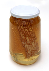 Organic honey in jar