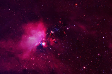 Obraz na płótnie Canvas Beautiful pink nebula in deep space. Elements of this image were furnished by NASA.
