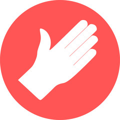 Medical gloves in red circle icon. Protective rubber gloves icon for infographic, website or app. Latex hand protection sign. Housework cleaning equipment symbol.
