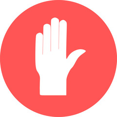 Medical gloves in red circle icon. Protective rubber gloves icon for infographic, website or app. Latex hand protection sign. Housework cleaning equipment symbol.