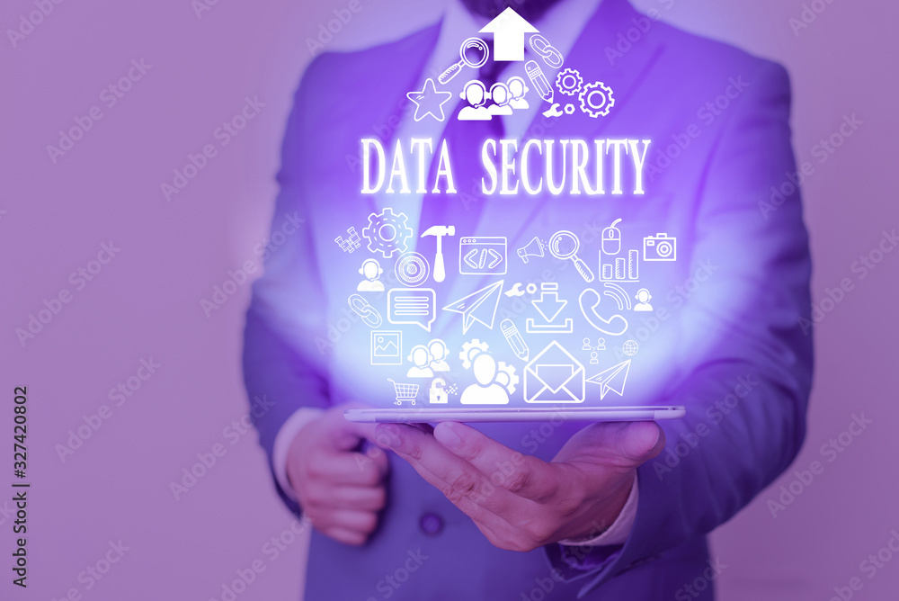 Poster handwriting text data security. conceptual photo the process of protecting data from unauthorized ac