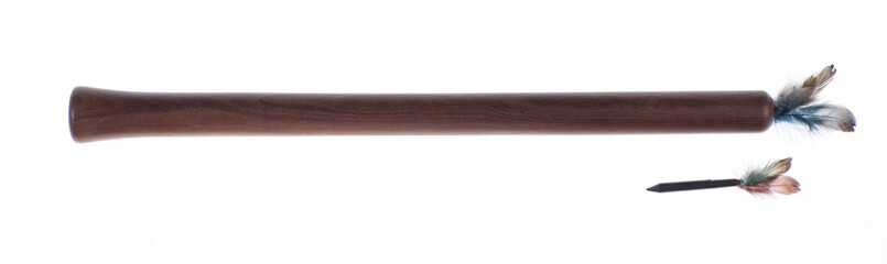 Blowpipe weapon of bamboo and timber and using the poisonous needle