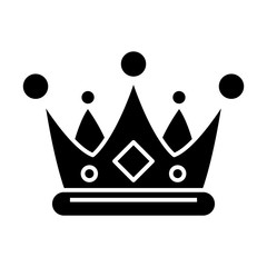 Crown black icon, concept illustration, vector flat symbol, glyph sign.