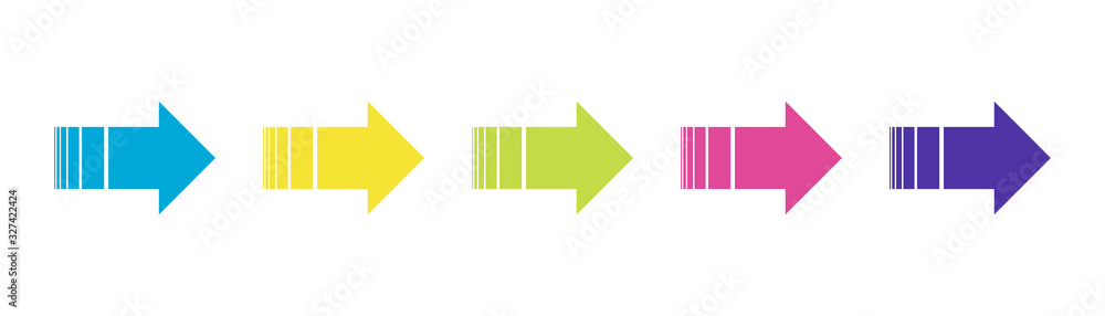 Poster set of colored arrows. arrow isolated icon. arrow vector icons. arrow collection.