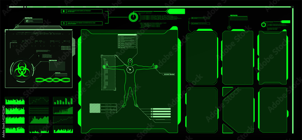 Poster futuristic vector hud interface screen design. digital callouts titles. hud ui gui futuristic user i