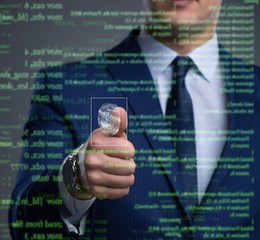 Biometric identification concept with fingerprints