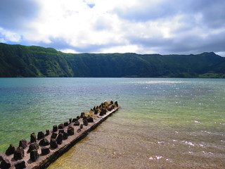 Water level control path, Blue Lagoon - Azores, Portugal