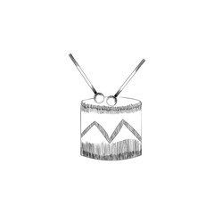 Drum hand drawn vector illustration sketch