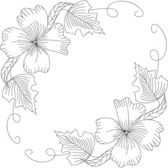 Hand drawn flower isolated. Simple outline sketch. Botany illustration. For coloring book. For flower shop. Decorative element. Ecology doodle. For post card, wallpaper, textile and wrapping paper