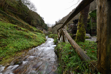 River landscape in the old witches village in Spain