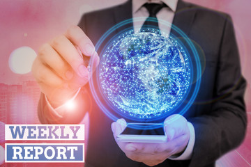 Handwriting text Weekly Report. Conceptual photo information on what have become known within the...