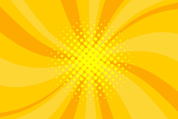 Comic yellow sunbeam background retro pop art style cartoon