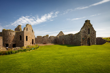 Fototapeta na wymiar Beautiful Exterior inside Dunnottar Castle, near Stonehaven, Aberdeenshire, Scotland, UK, during sunny day