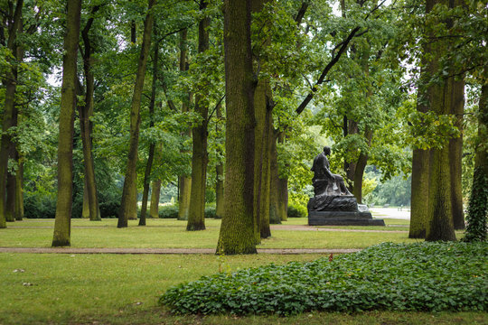 Henryk Sienkiewicz monument in the Royal Łazienki Park in Warsaw