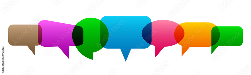 Poster set of seven icons communication - vector for stock