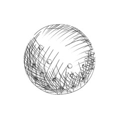 Ball for golf hand drawn sketch isolated on white background. Sport item elemenets vector illustration