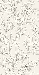 Fototapeta premium Floral pattern. Vintage wallpaper in the Baroque style. Seamless vector background. One line flowers ornament for fabric, wallpaper, packaging. Ornate Damask flower ornament.