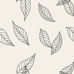Seamless decorative template texture with leaves. Seamless stylized leaf pattern. Vector organic eco texture. Minimal background