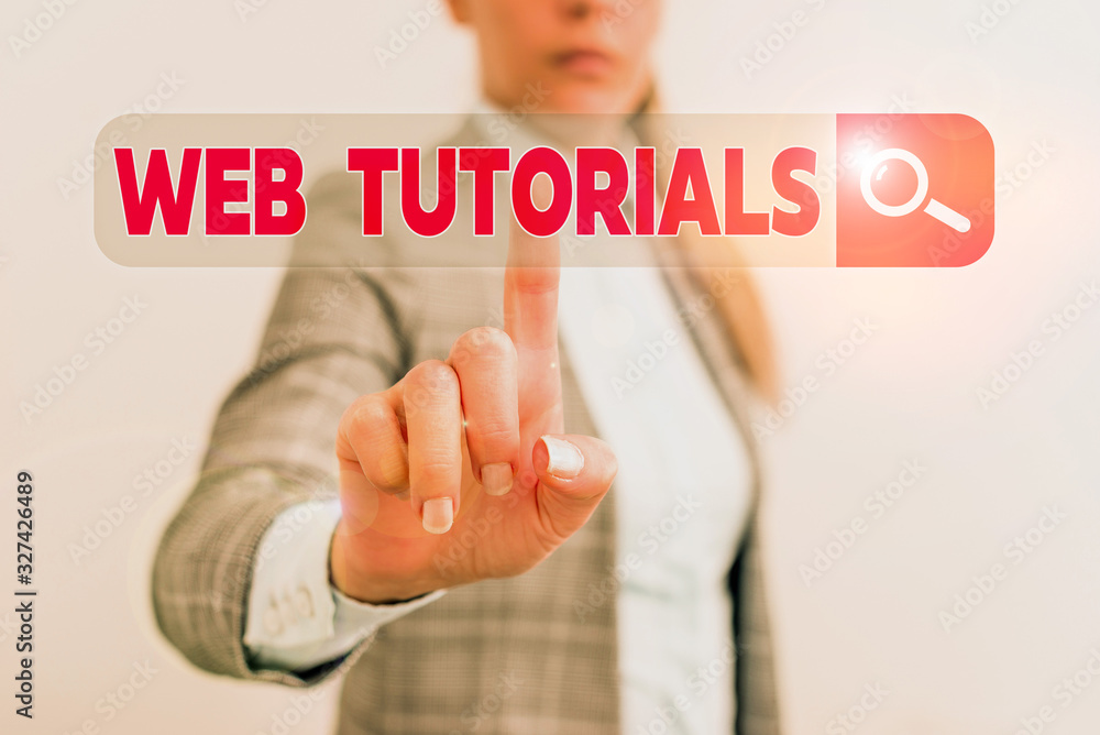 Poster word writing text web tutorials. business photo showcasing self study activity aimed to teach a spec