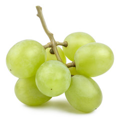 Delicious green grapes, isolated on white background